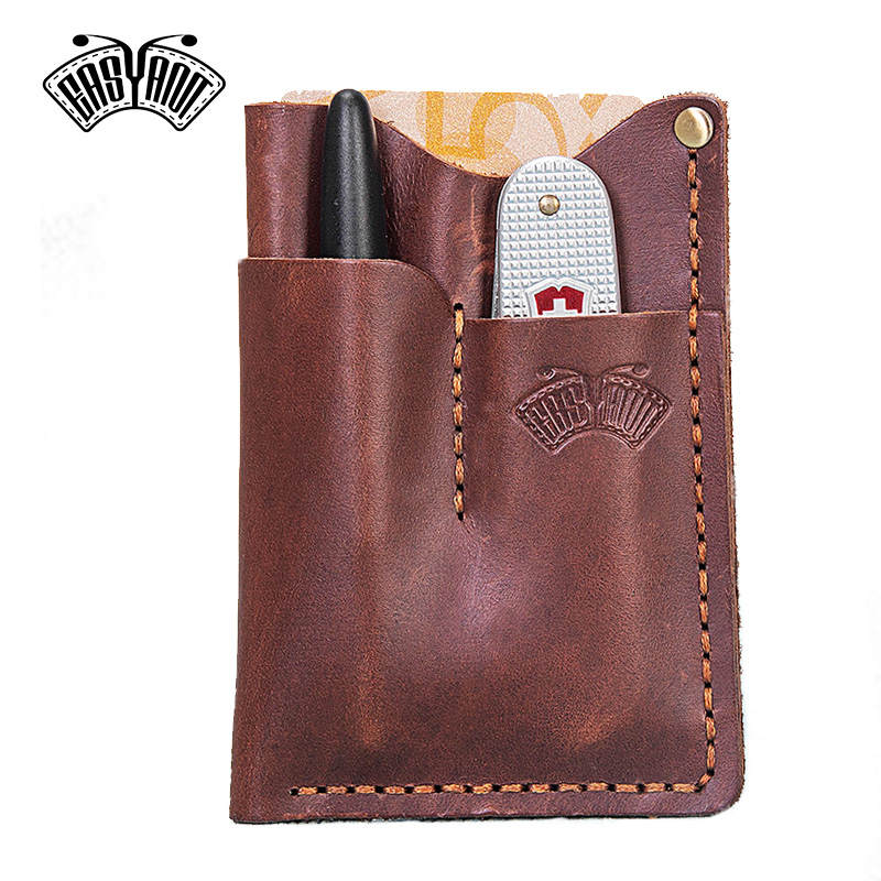 Multitool Credit Card - Handmade Oil Wax Leather Holster EDC