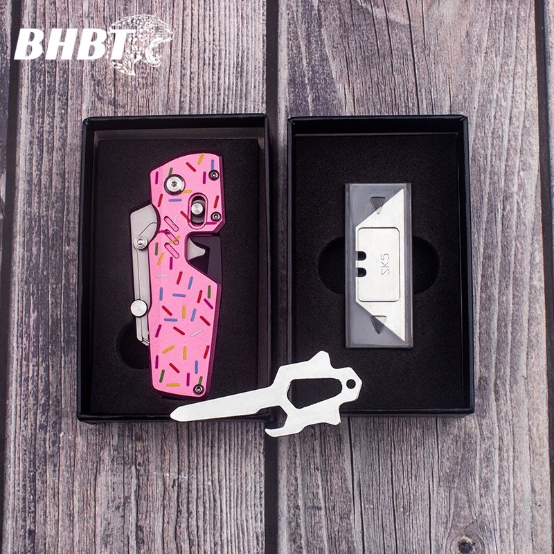 Edc Carry Case - BHBT Donut-Shaped Folding Utility Knife Portable