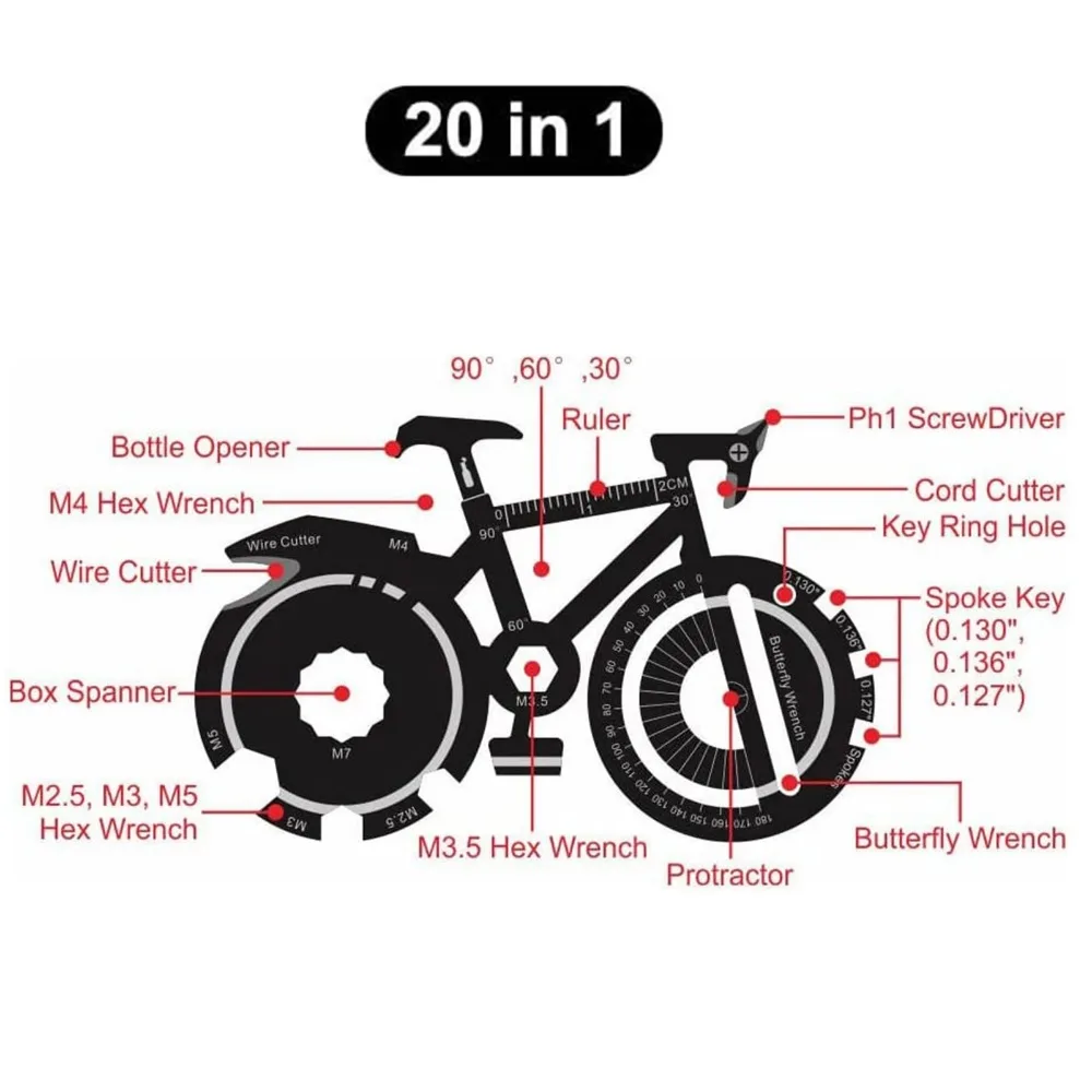 20-in-1 Bicycle Multitool Card – Multitool Credit Card Bewertung und Preis