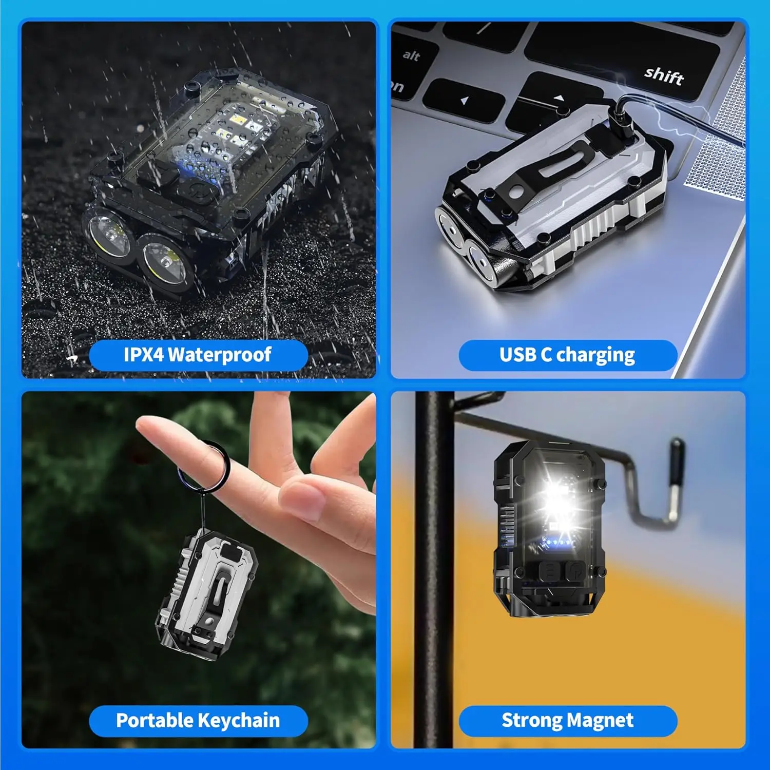 Mini COB Keychain Flashlight,C – Keychain Flashlight Bewertung und Preis